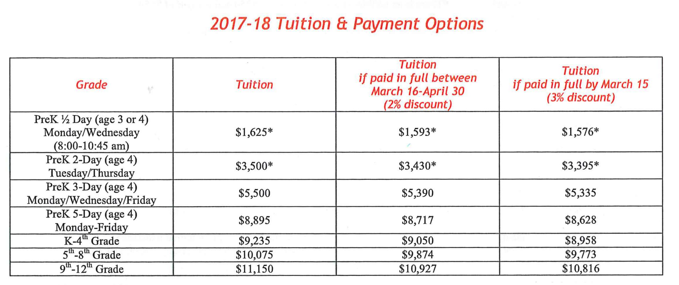 Tuition Payment Legacy Christian Academy Tuition Payment Legacy Christian Academy