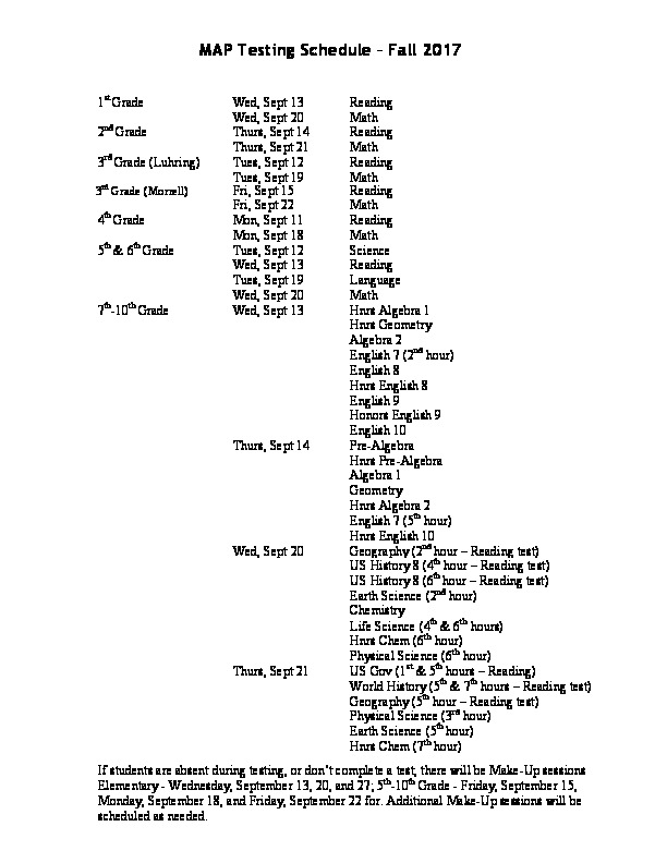 MAP Testing Legacy Christian Academy