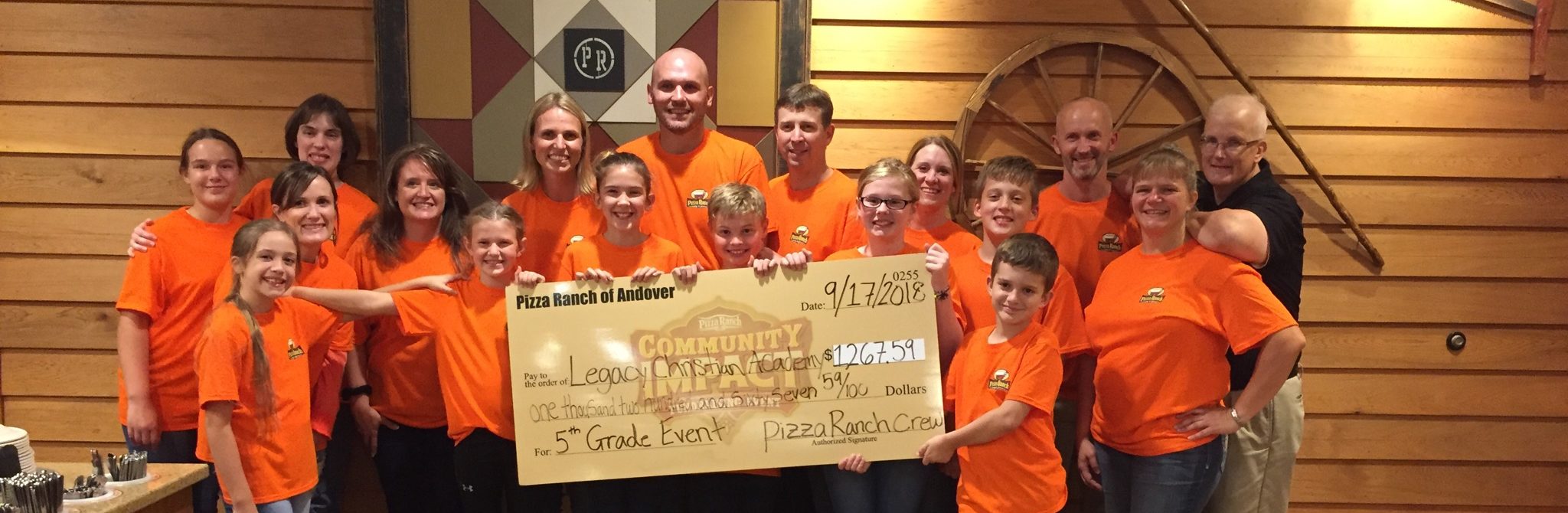 5th Graders Serve at Pizza Ranch Andover Legacy Christian Academy